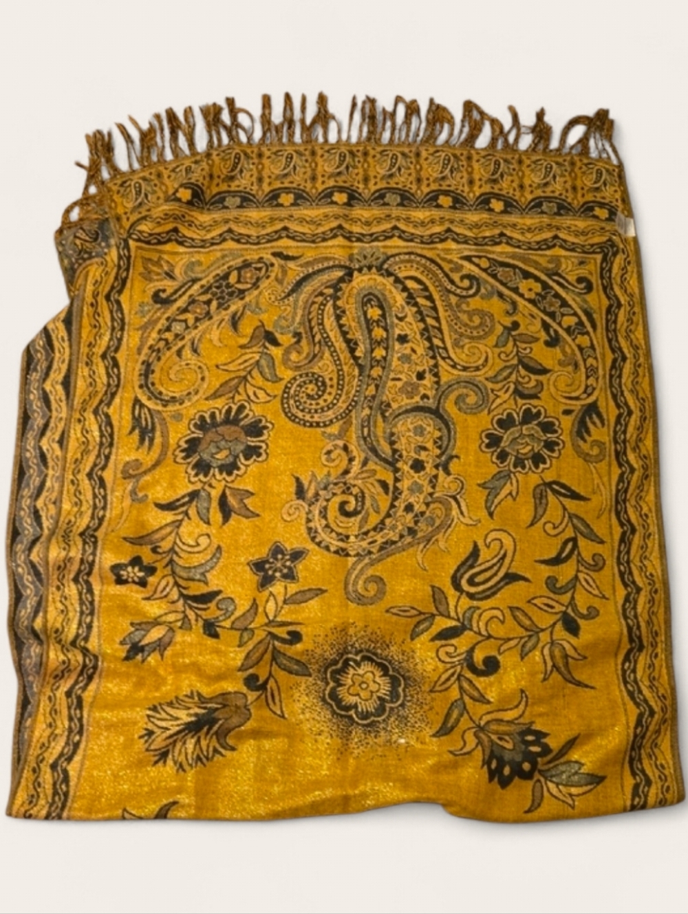 Reversible Paisley Jacquard Shawl / Pashima - Picture 4 of 13